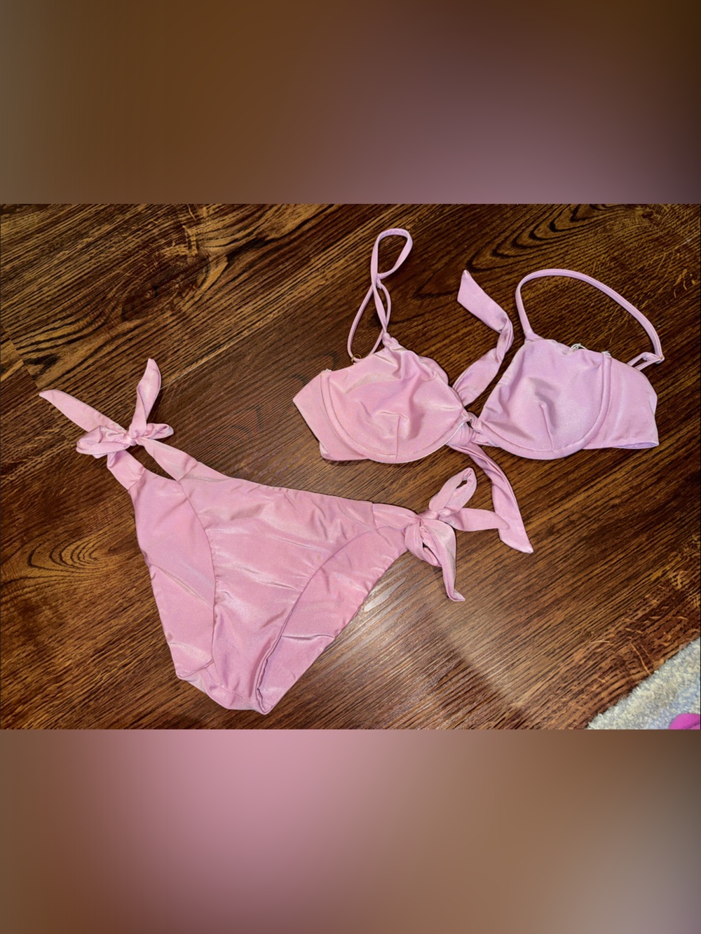 ETE by Matilda Djerf Pink Tie-Side Bikini Set